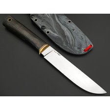 Волчий Век нож Слон Custom сталь CPM S125V WA сатин, Рукоять карбон Dark Matter Gold, латунь