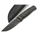 Кузница Васильева нож НЛВ171 ламинат 80CrV2, рукоять Карбон Dark Matter Silver, карбон black, никель