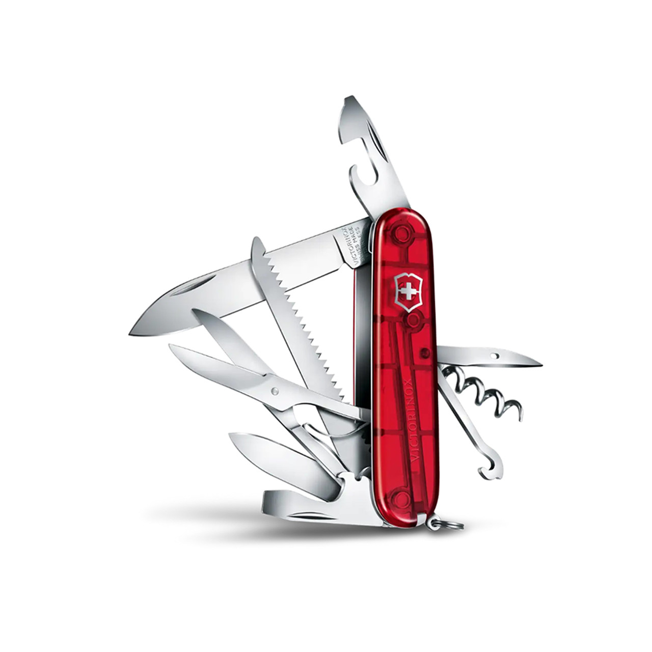 Швейцарский нож Victorinox 1.3713.T Huntsman Red Transparent (15 функций)