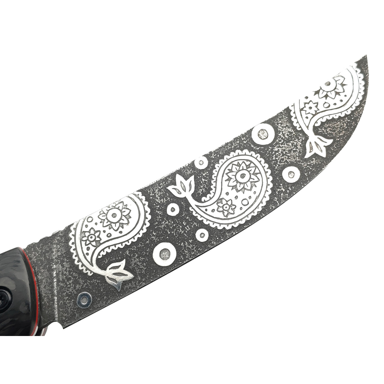 Товарищество Завьялова складной нож Пчак сталь CPR, рукоять Зирикот, carbon fiber, G10 white, blue & red