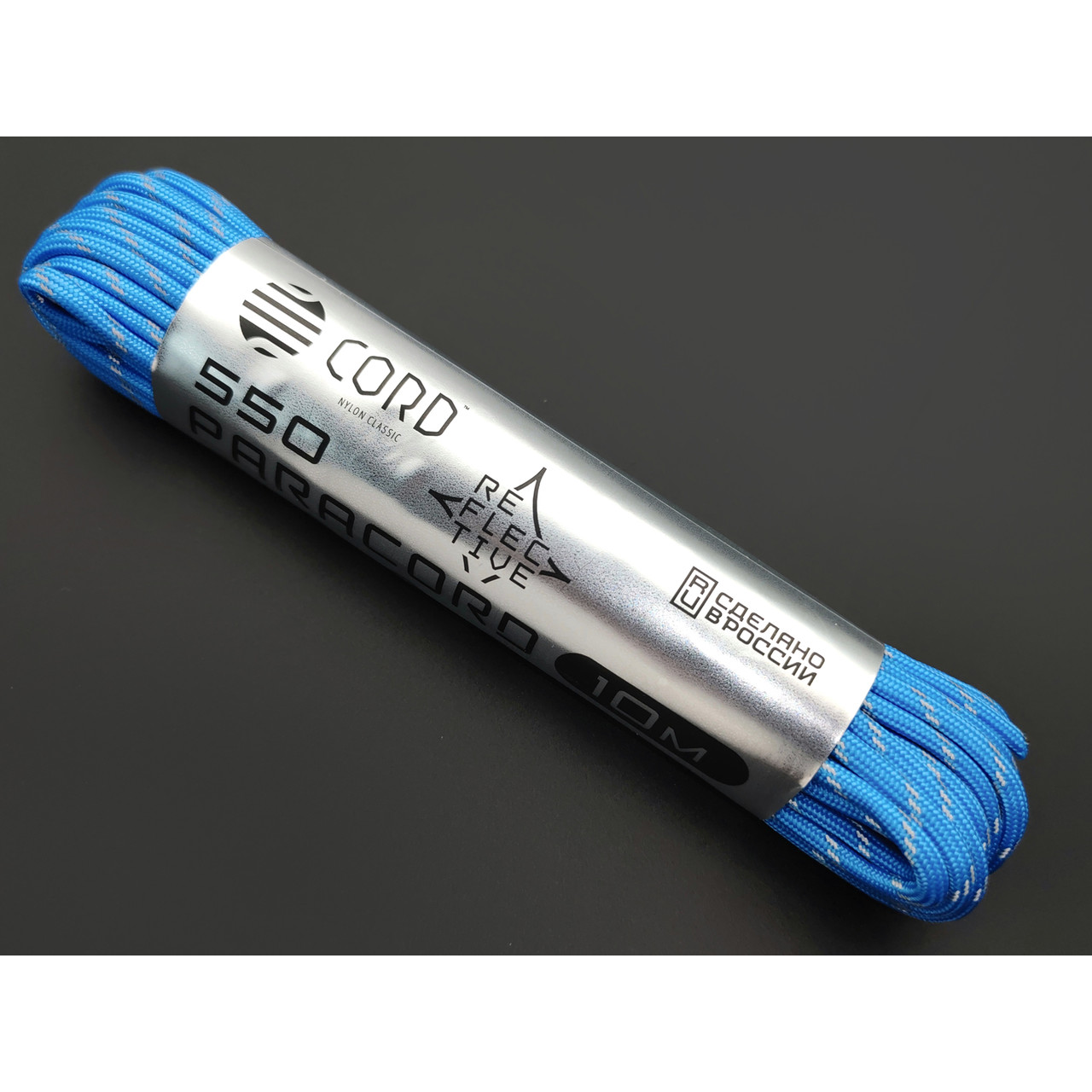 CORD Paracord 550 Светоотражающий Reflective Carolina Blue