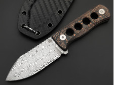 Нож QSP Canary QS141-F сталь damascus, рукоять Carbon chaotic copper