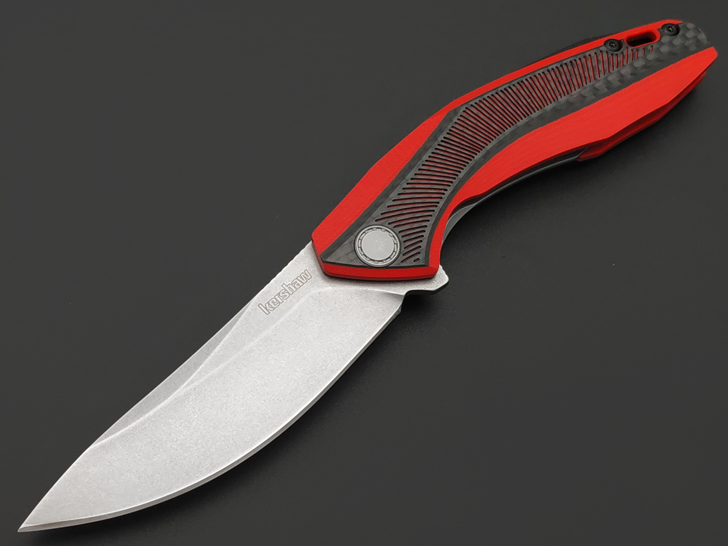 Нож Kershaw Tumbler 4038RD сталь D2, рукоять G10 red, carbon fiber