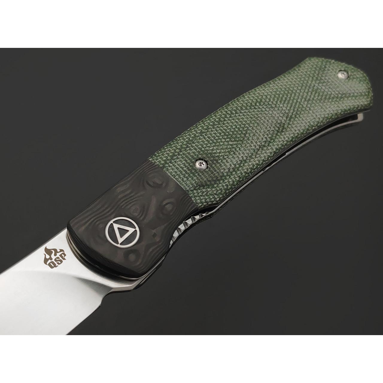 Нож QSP Gannet QS137-C сталь 154CM, рукоять Micarta green, carbon fiber