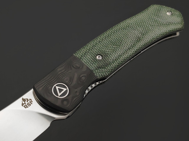 Нож QSP Gannet QS137-C сталь 154CM, рукоять Micarta green, carbon fiber