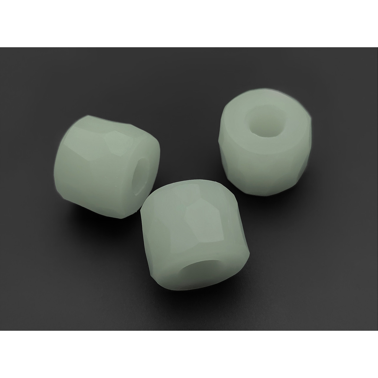 DwarfCustom бусина Гранёная с люминофором transparent Cyan