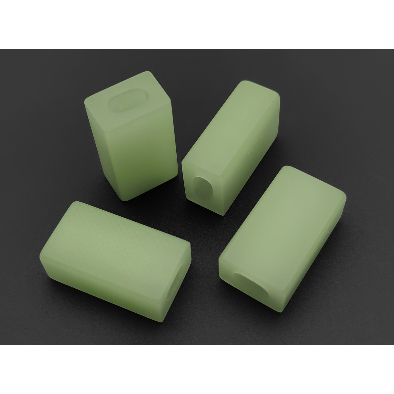 DwarfCustom бусина Brick с люминофором transparent Green