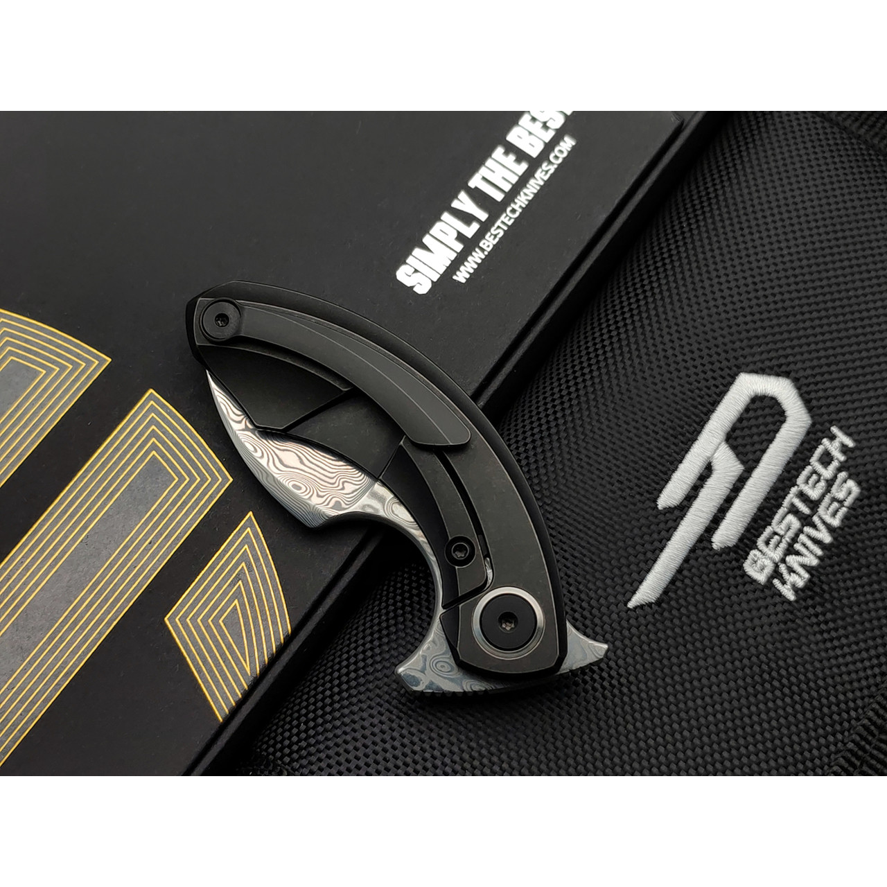 Bestech Knives нож складной нож Strelit BT2103H, сталь damascus рукоять Titan black