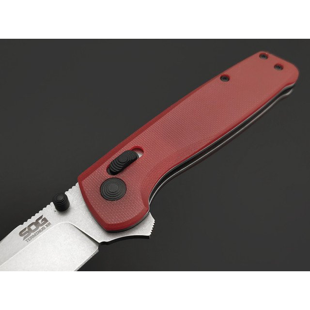 Нож SOG Terminus XR TM1023CP сталь Cryo D2, рукоять G10 Red