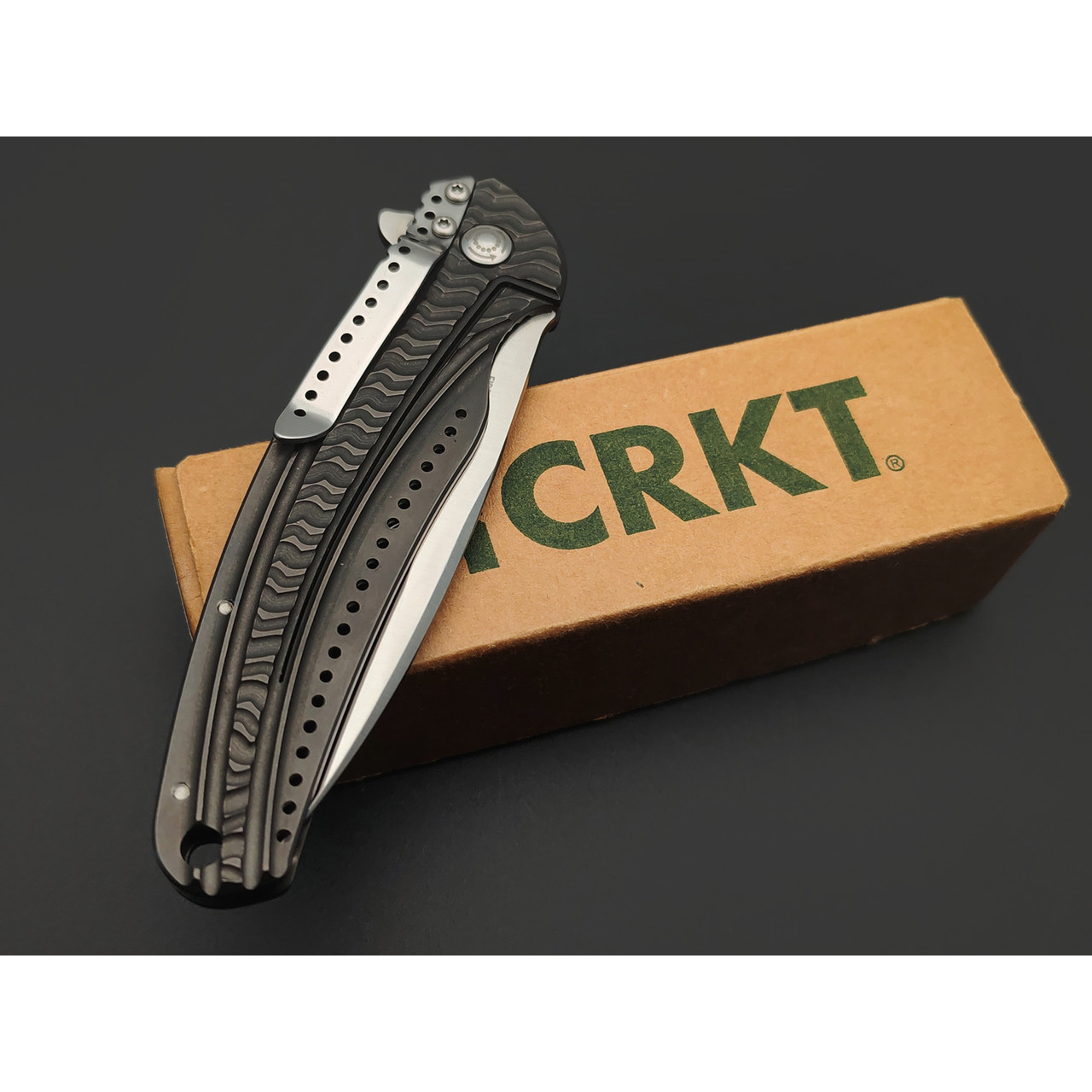 CRKT K406GXP складной нож Onion Ripple, сталь 8Cr13Mov, рукоять Stainless Steel Grey.
