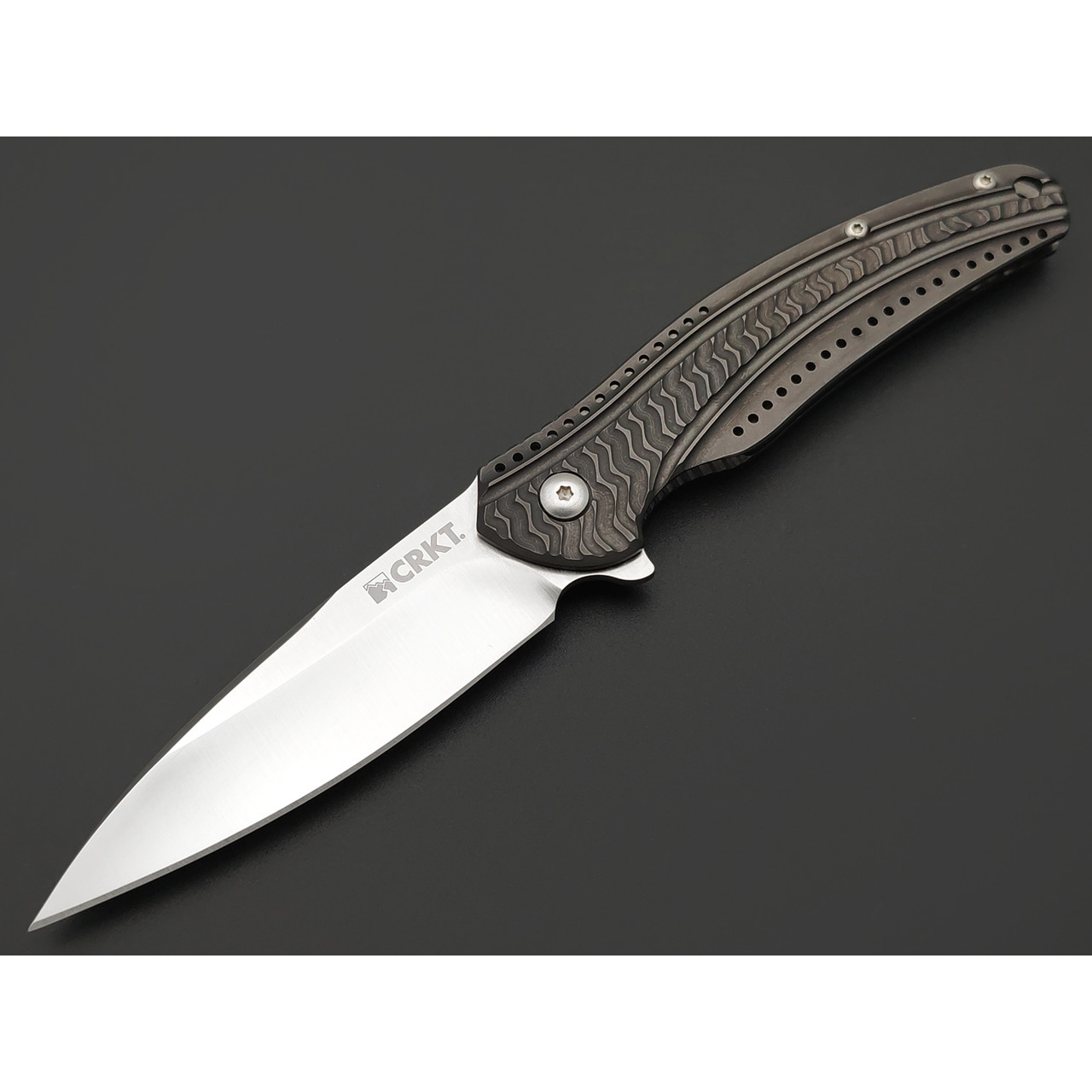 CRKT K406GXP складной нож Onion Ripple, сталь 8Cr13Mov, рукоять Stainless Steel Grey.