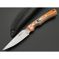 Фурсач А. А. нож Рысь малютка, сталь 95Х18 стоунвош, рукоять G10 black & orange & white