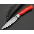 Фурсач А. А. нож Рысь малютка, сталь 95Х18 Стоунвош, рукоять G10 red