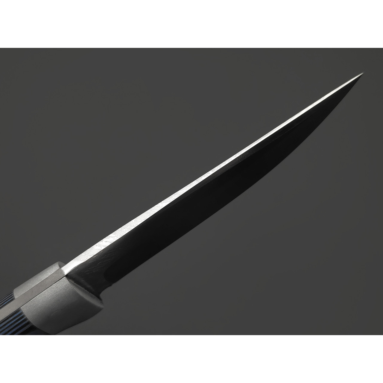 Фурсач А. А. нож Газель малютка, сталь Х12МФ травление, рукоять G10 black & blue