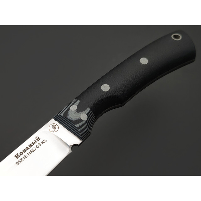 Фурсач А. А. нож Тигр малютка, сталь 95Х18 полировка, рукоять G10 black, G10 black & grey