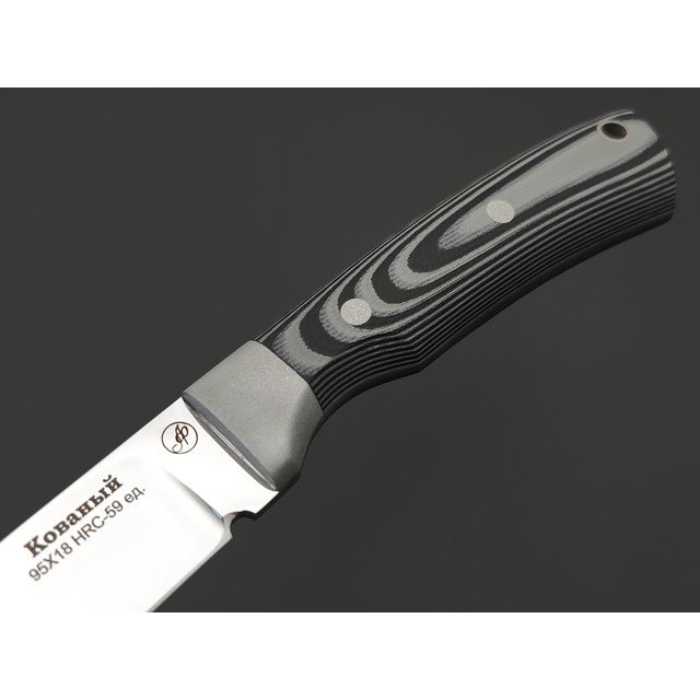 Фурсач А. А. нож Тигр малютка, сталь 95Х18 полировка, рукоять G10 black & grey