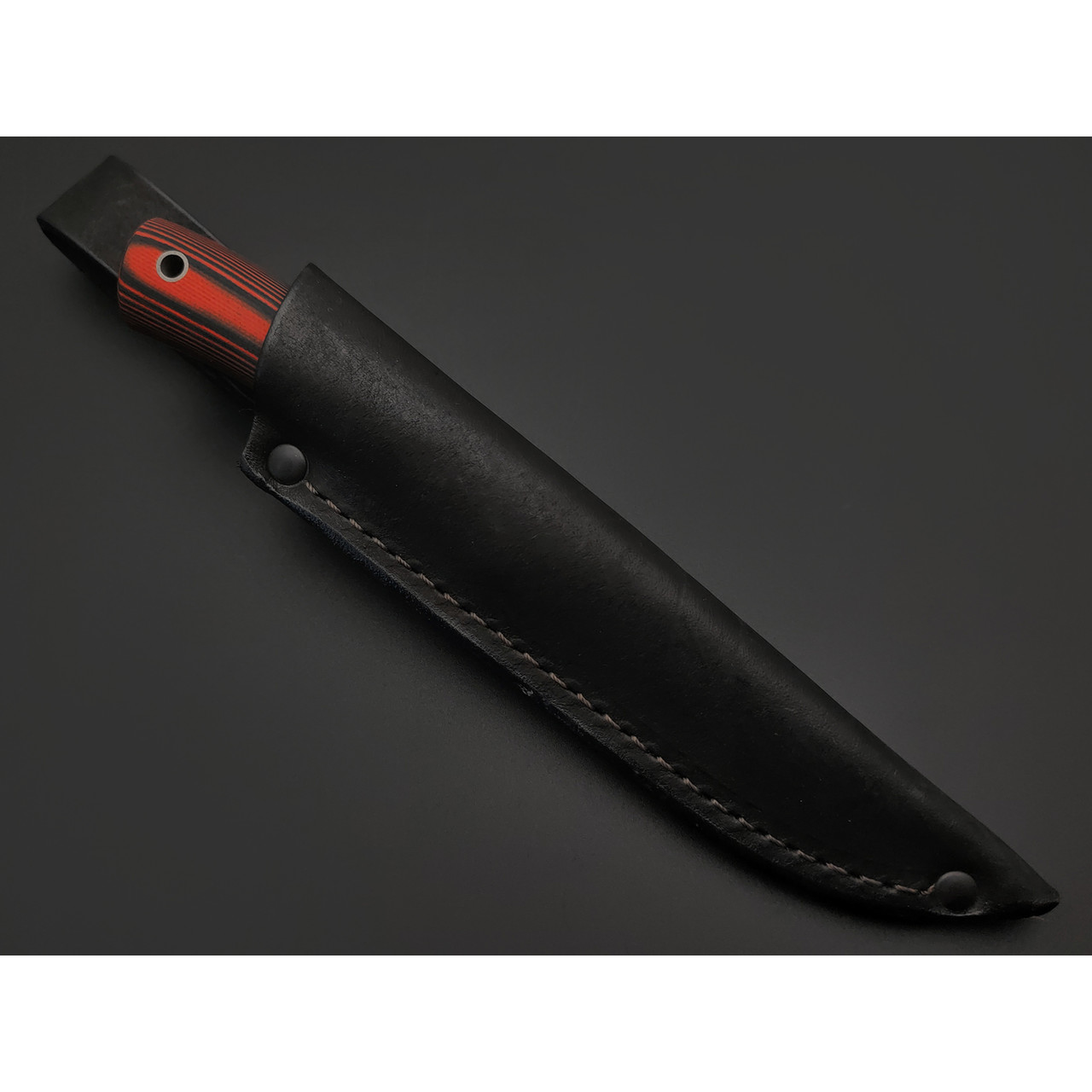 Фурсач А. А. нож Тигр малютка, сталь Х12МФ травление, рукоять G10 black & red
