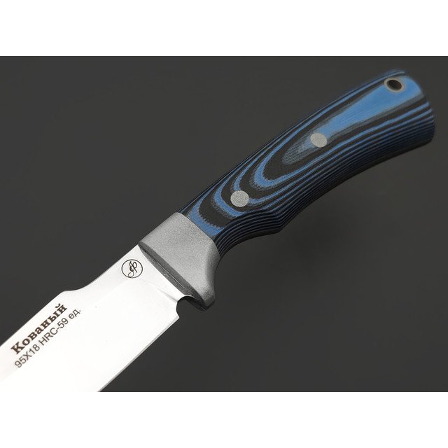 Фурсач А. А. нож Ирбис малютка, сталь 95Х18 полировка, рукоять G10 black & blue