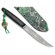 Волчий Век нож Слоник Custom сталь PGK WA худ. травление, рукоять Микарта, карбон