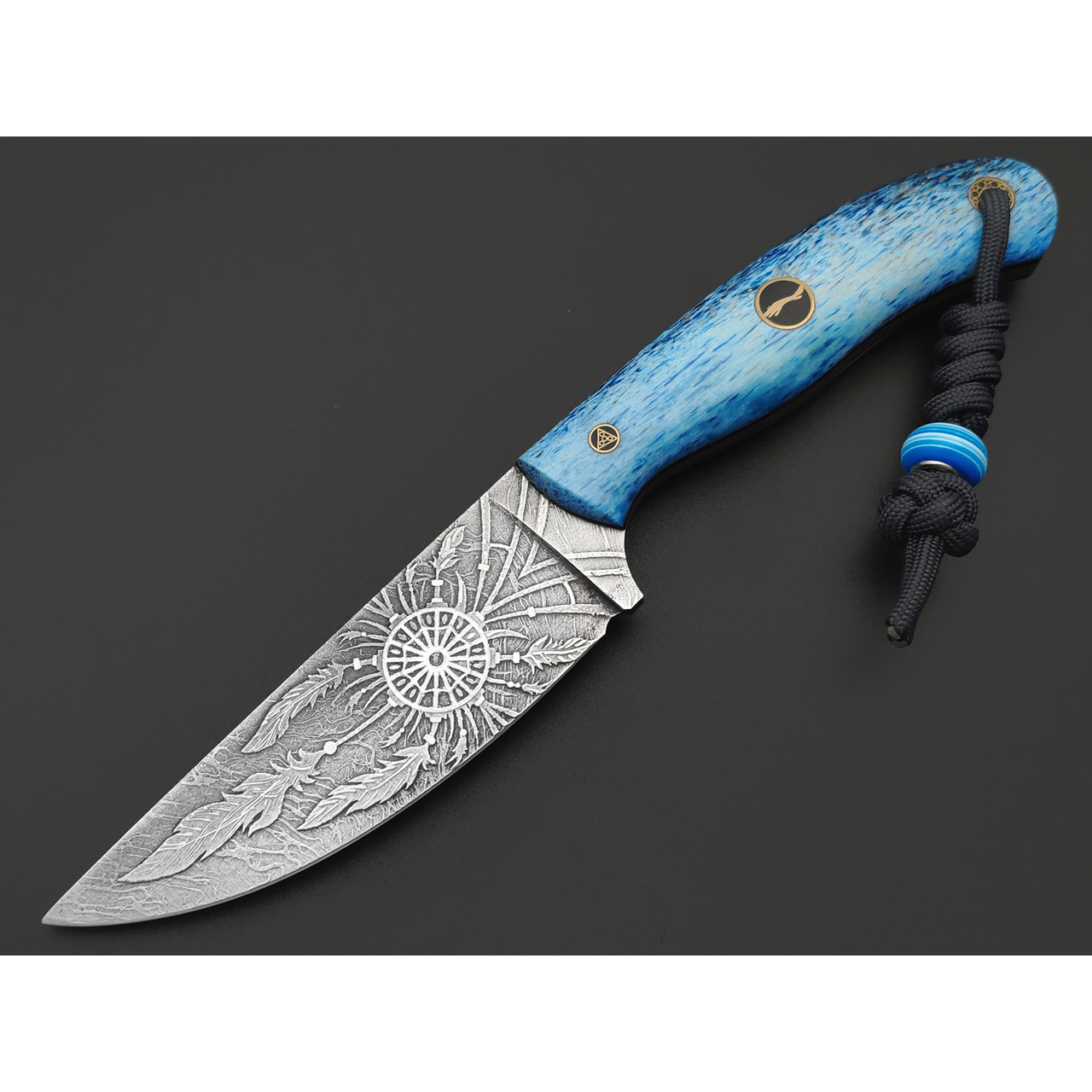 Волчий Век нож Mark-I Custom "Ловец Снов" сталь PGK WA, рукоять Кость жирафа, G10, мозаичные пины