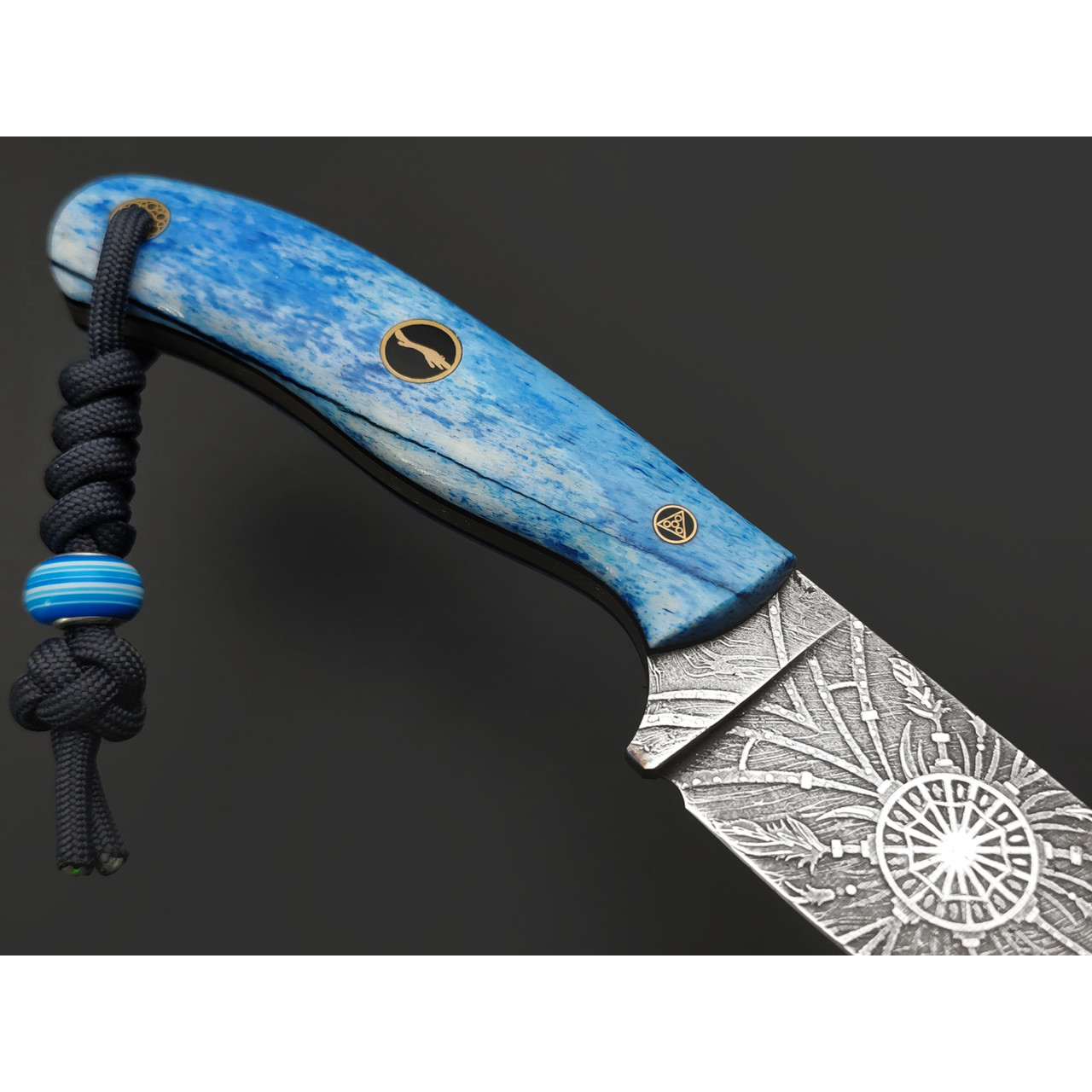 Волчий Век нож Mark-I Custom "Ловец Снов" сталь PGK WA, рукоять Кость жирафа, G10, мозаичные пины