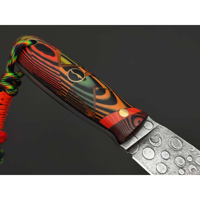 Волчий Век нож Стрела Custom "Jester Ed" сталь N690 WA, Рукоять G10 mosaic, композит, латунь