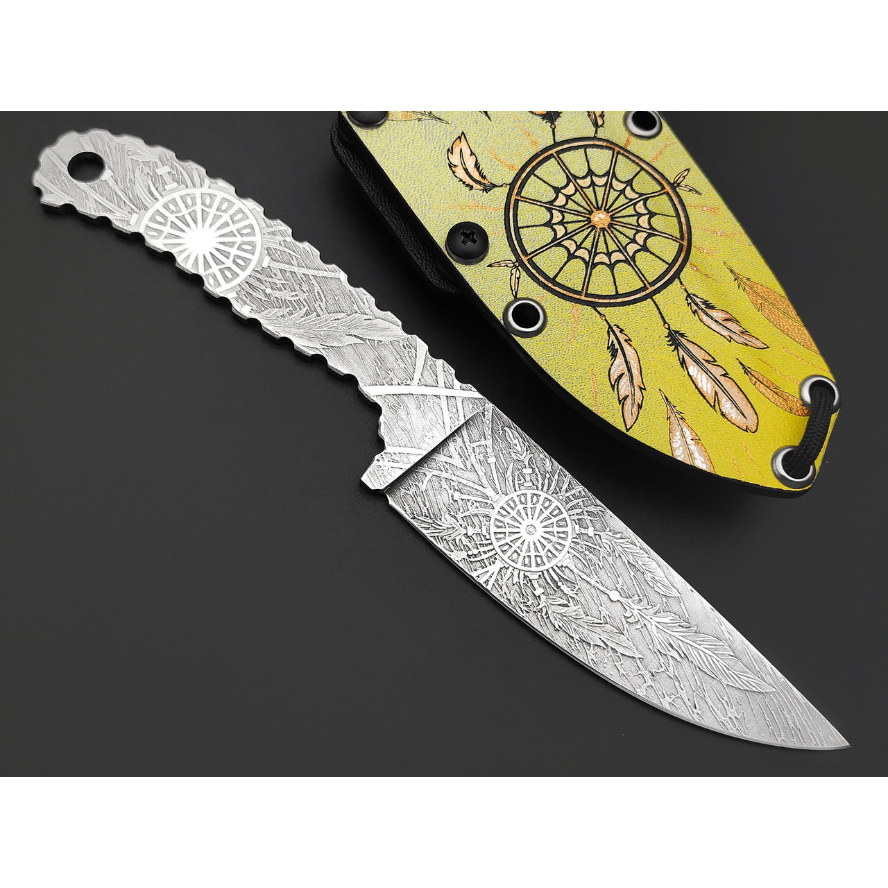 Волчий Век нож Скелетный Mark-I Custom "Ловец Снов" сталь N690 WA, Рукоять сталь