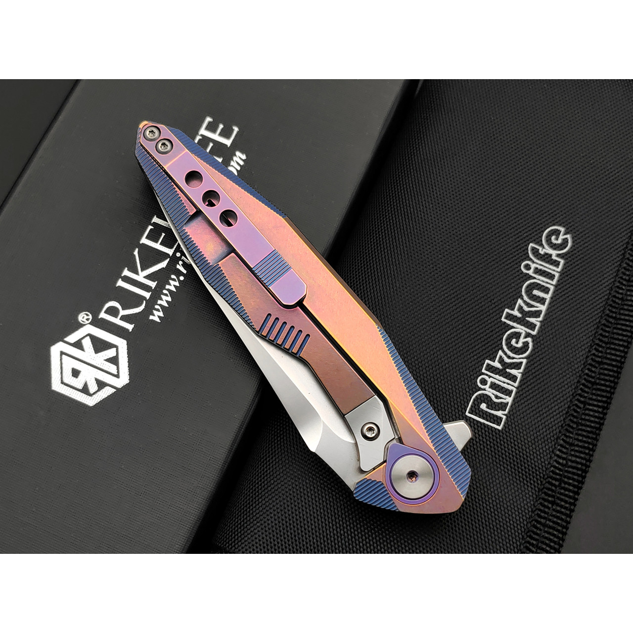 Уценка - Rike Knife нож RK-1508s-PB сталь M390, рукоять Титан интеграл