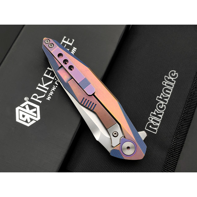 Уценка - Rike Knife нож RK-1508s-PB сталь M390, рукоять Титан интеграл
