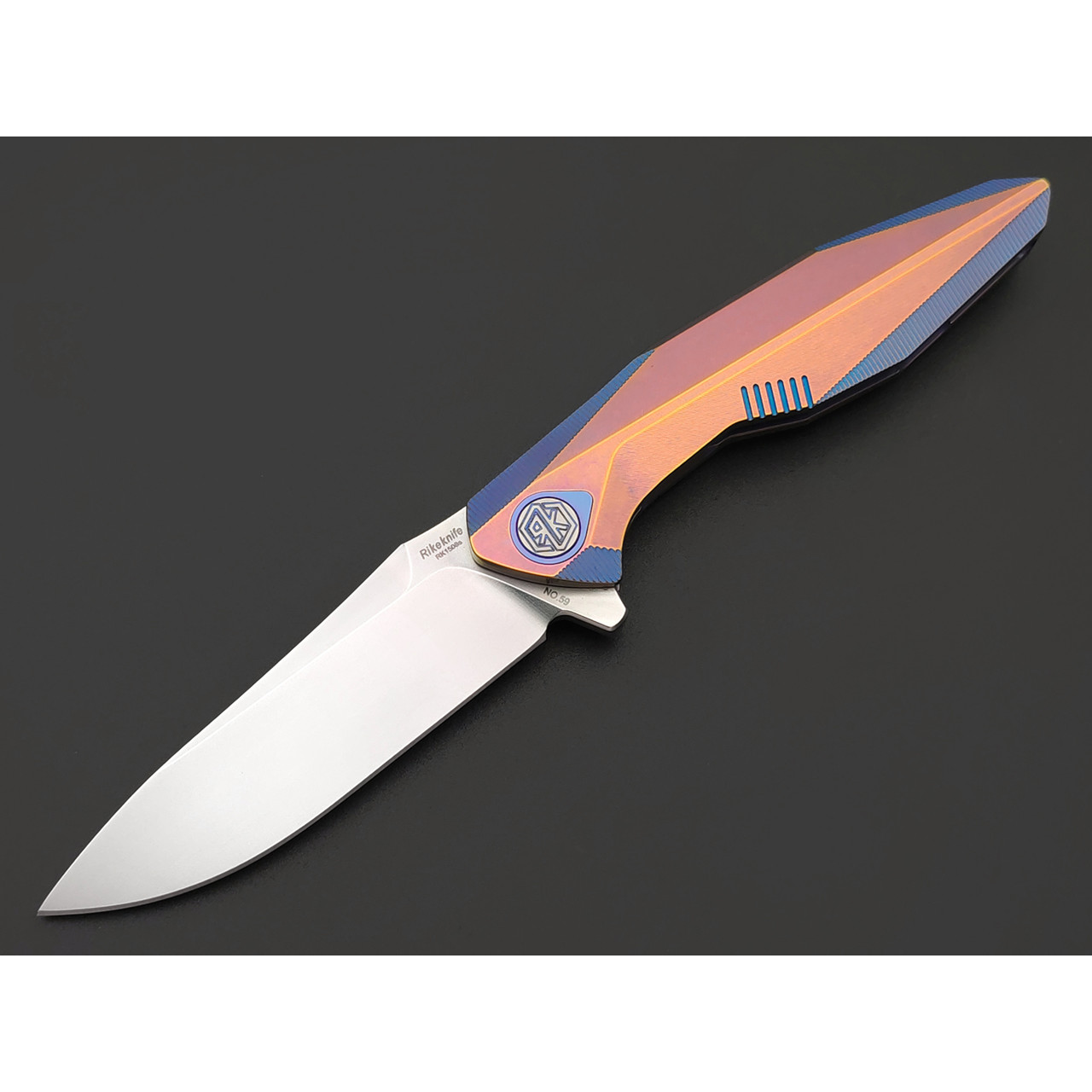 Уценка - Rike Knife нож RK-1508s-PB сталь M390, рукоять Титан интеграл