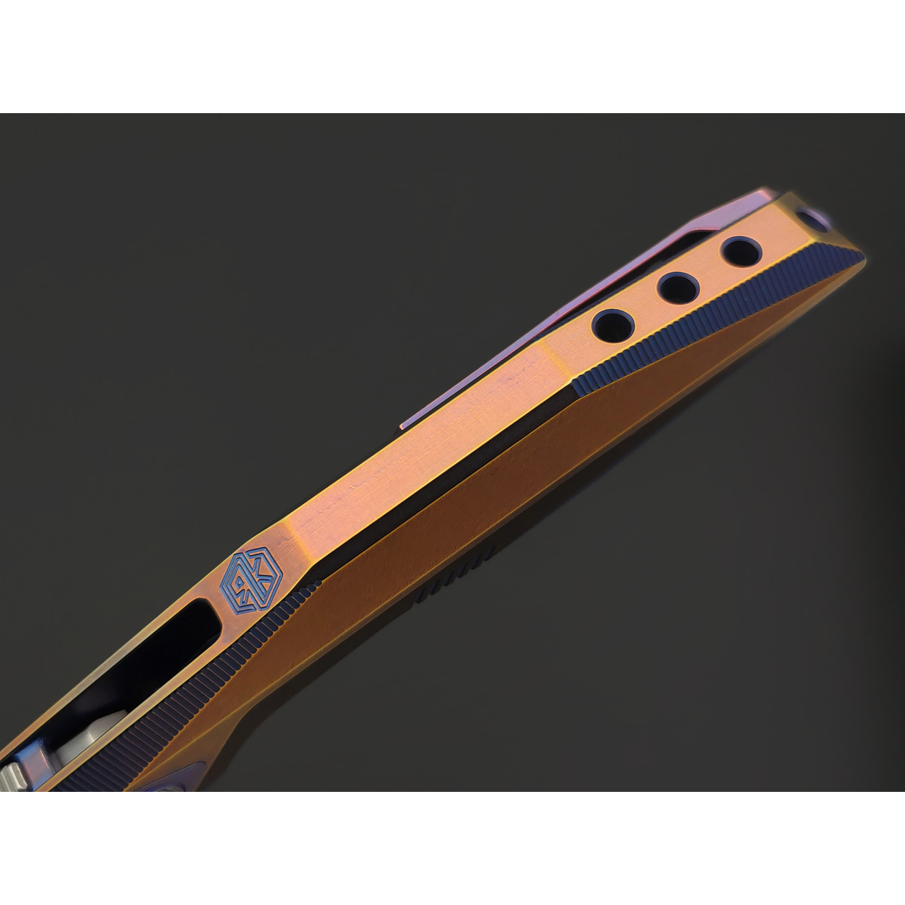 Уценка - Rike Knife нож RK-1508s-PB сталь M390, рукоять Титан интеграл