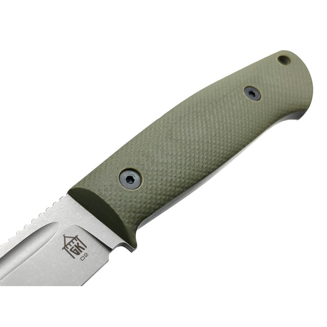 Град Горький нож Тигр сталь D2 стоунвош, рукоять G10 olive & black