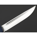Град Горький нож Пукко сталь D2 satin, рукоять G10 black & blue, латунь