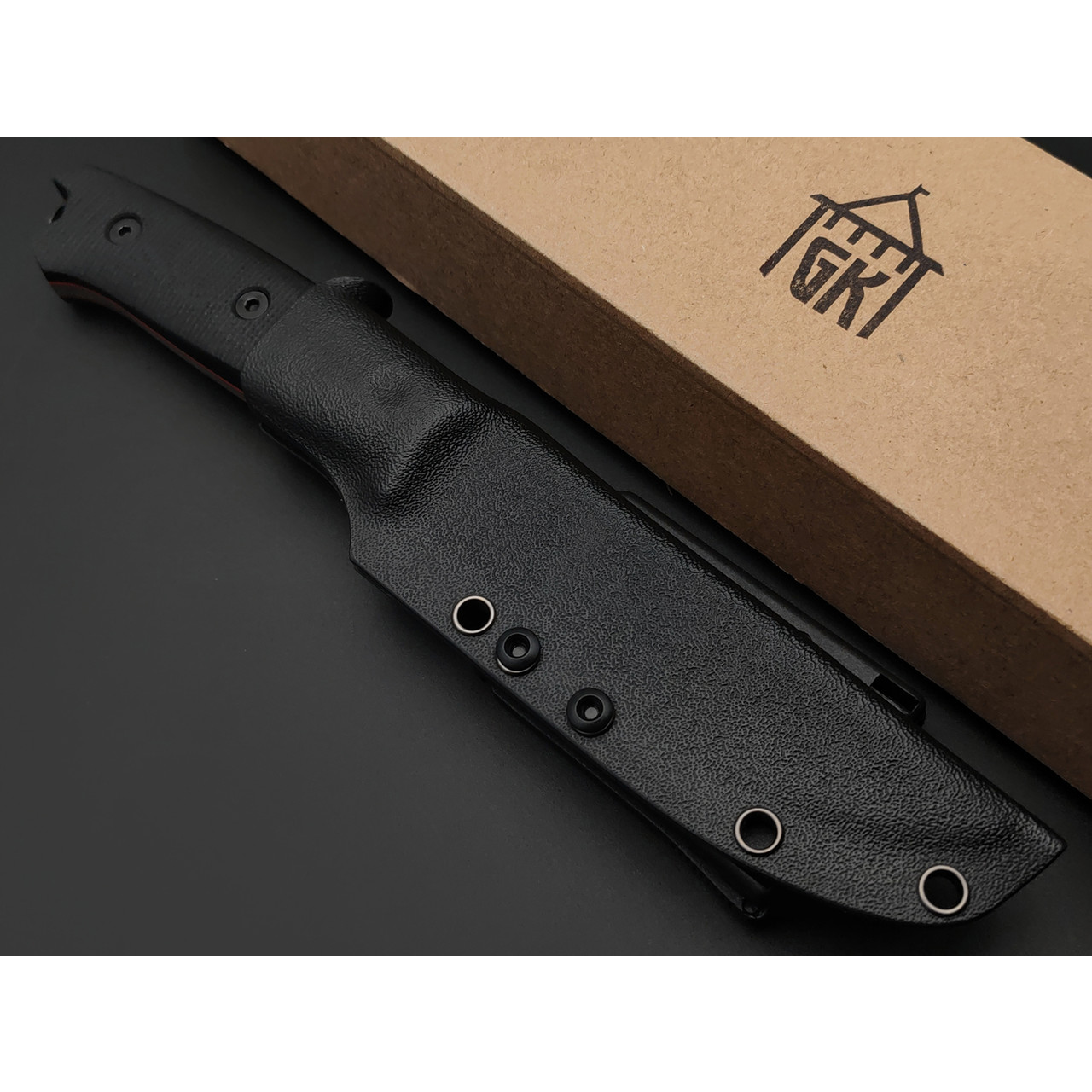 Град Горький нож Универсал сталь Х12МФ satin, рукоять G10 black & red