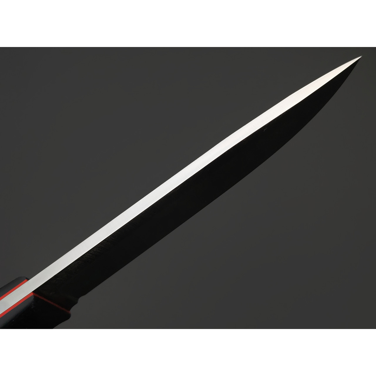 Град Горький нож Универсал сталь Х12МФ satin, рукоять G10 black & red