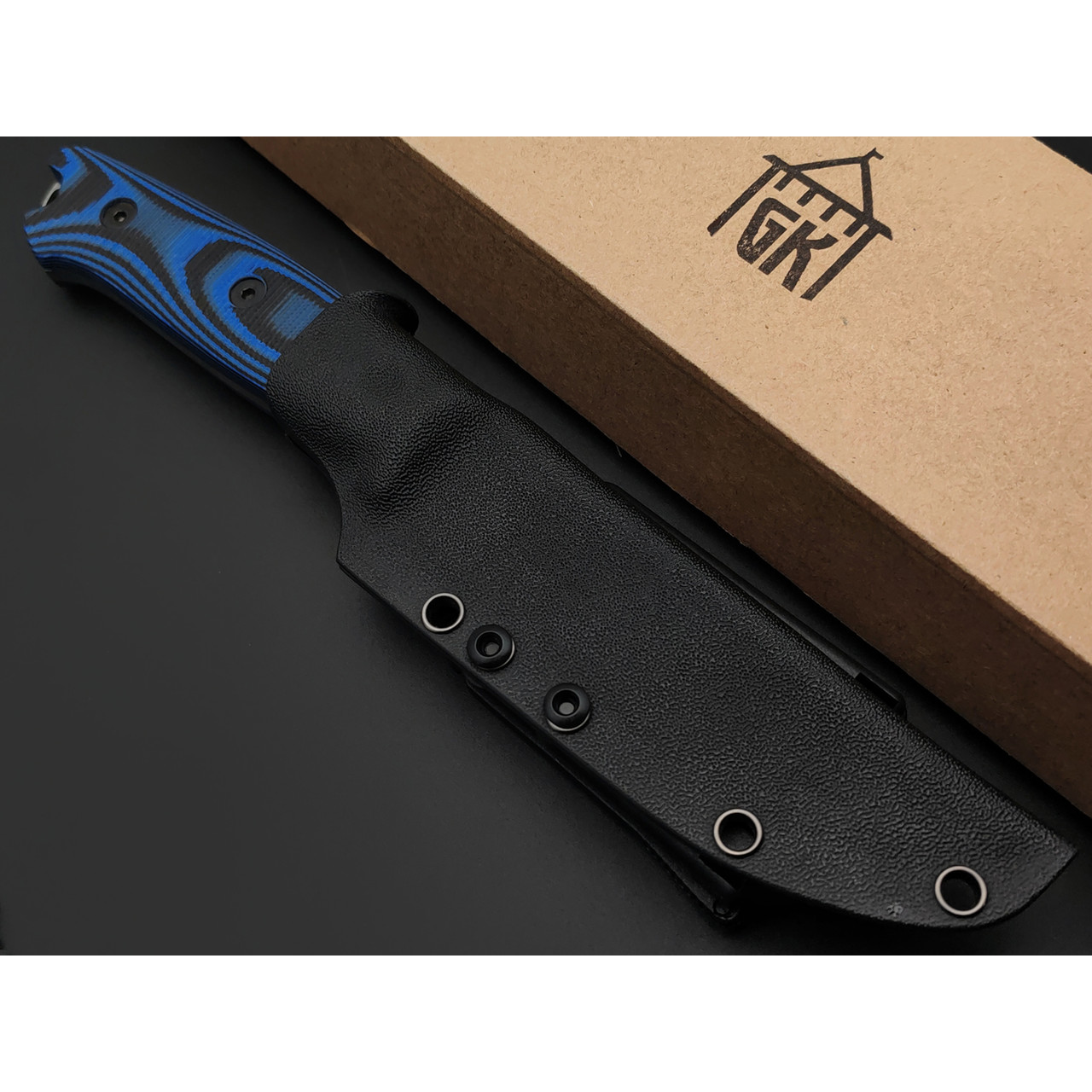 Град Горький нож Универсал сталь Х12МФ satin, рукоять G10 black & blue