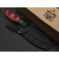 Град Горький нож Байкер сталь D2 satin, рукоять G10 black & red