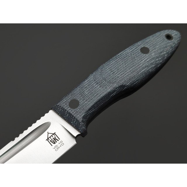 Град Горький нож Байкер сталь VG-10 satin, рукоять Micarta grey, G10 black