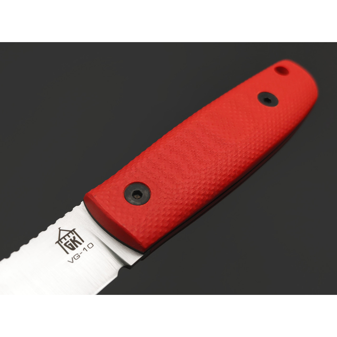 Град Горький нож Техно-Томми сталь VG-10 satin, спуски конвекс, рукоять G10 red & black