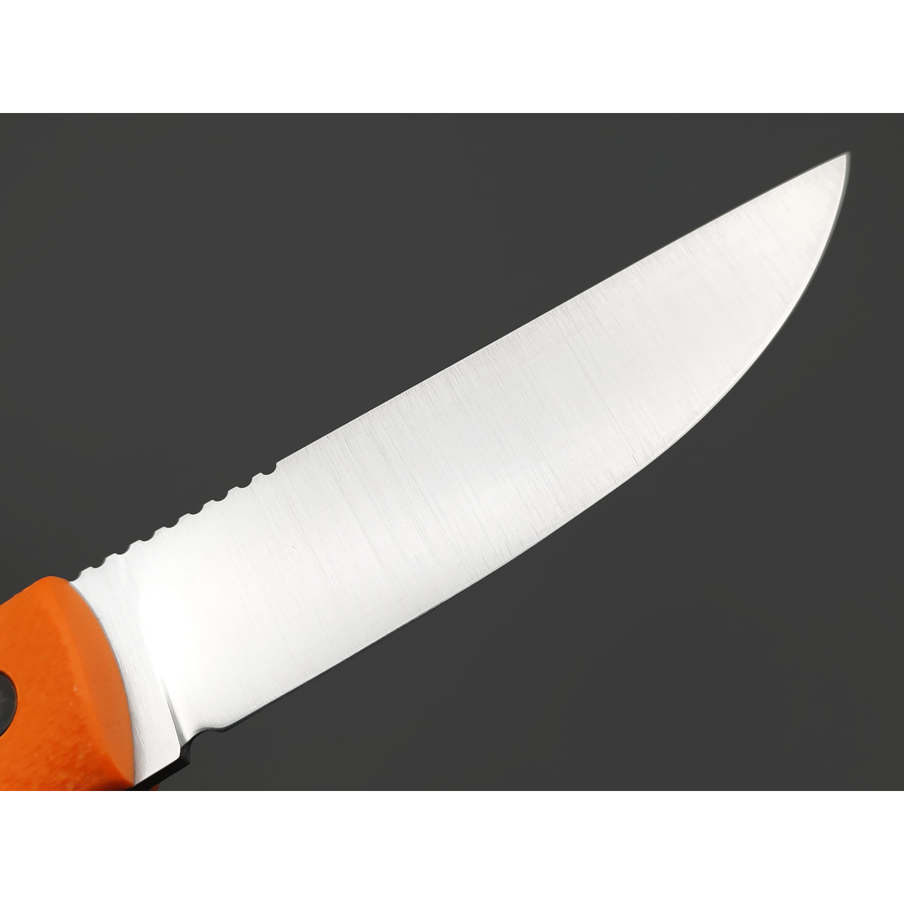 Град Горький нож Техно-Томми сталь D2 satin, спуски конвекс, рукоять G10 orange & black