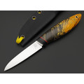 Град Горький нож Шейный сталь Elmax satin, рукоять Кап клёна green & yellow, G10 Град Горький нож Шейный сталь Elmax satin, рукоять Кап клёна green & yellow, G10