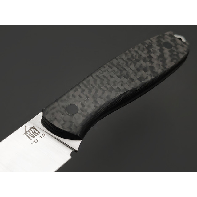 Град Горький нож Шейный сталь VG-10 satin, рукоять Carbon fiber