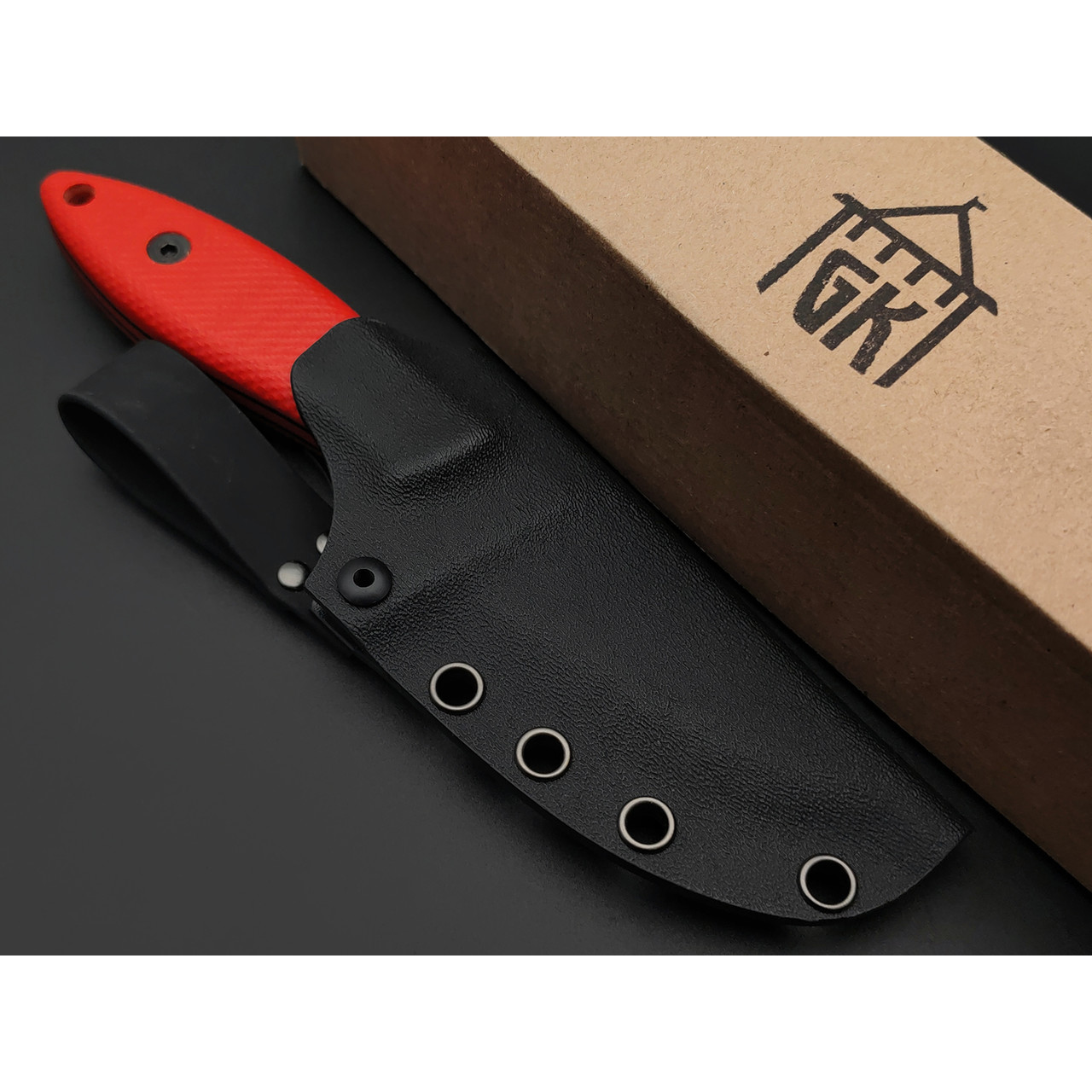 Град Горький нож Геккон сталь VG-10 satin, рукоять G10 red & black