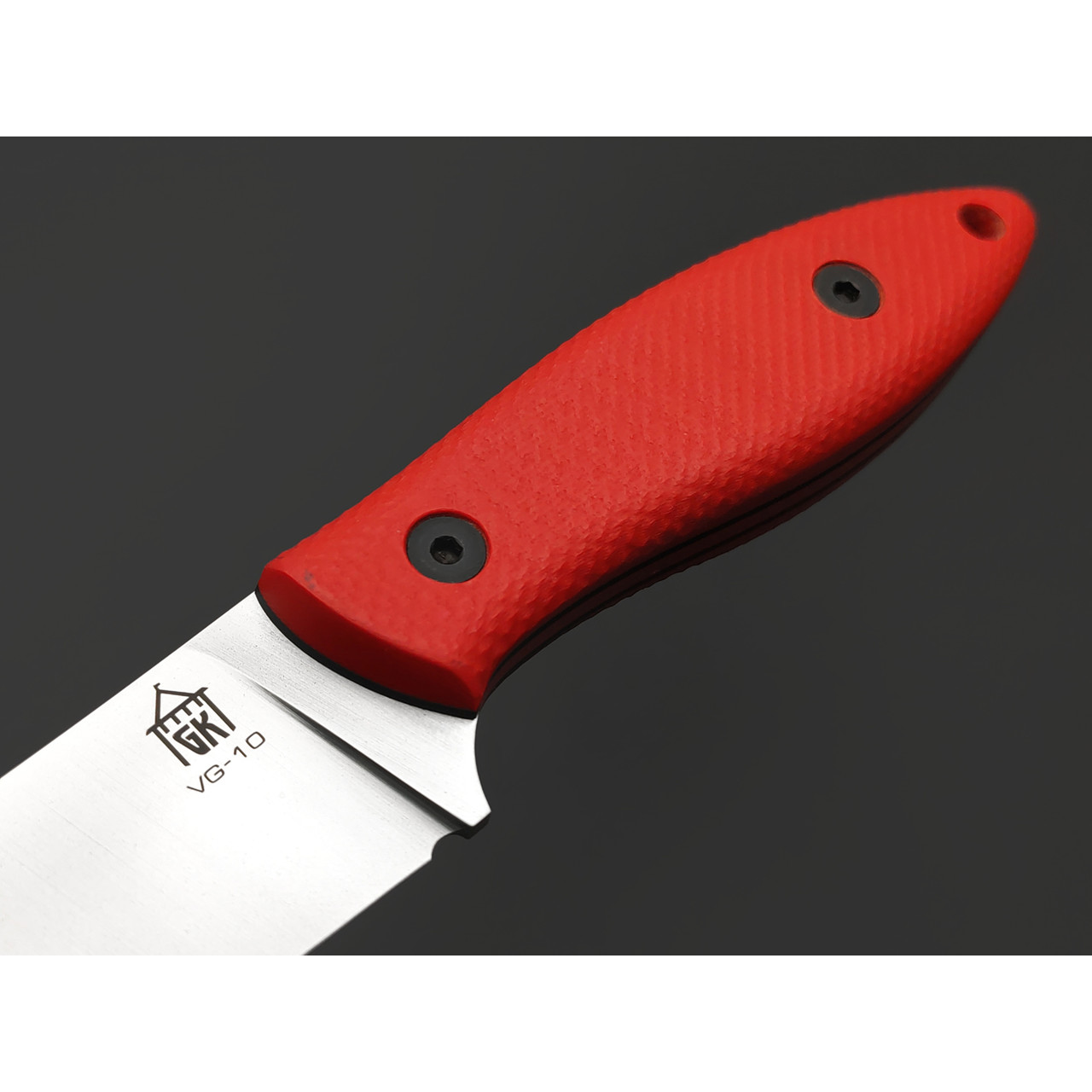 Град Горький нож Геккон сталь VG-10 satin, рукоять G10 red & black
