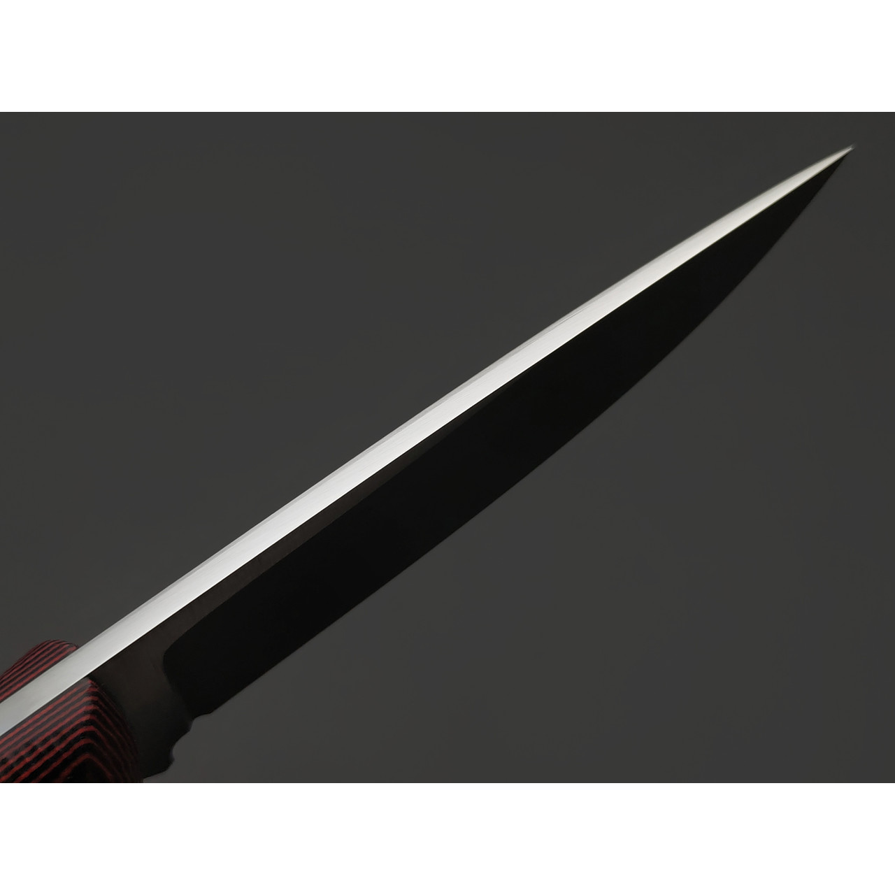 Град Горький нож Оса сталь Х12МФ satin, рукоять G10 black & red