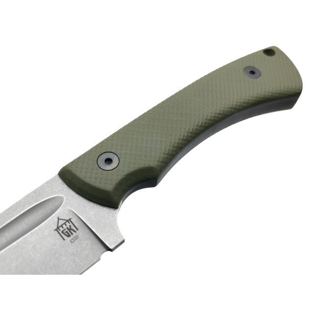 Град Горький нож Райбек 2 сталь D2 стоунвош, рукоять G10 olive & black