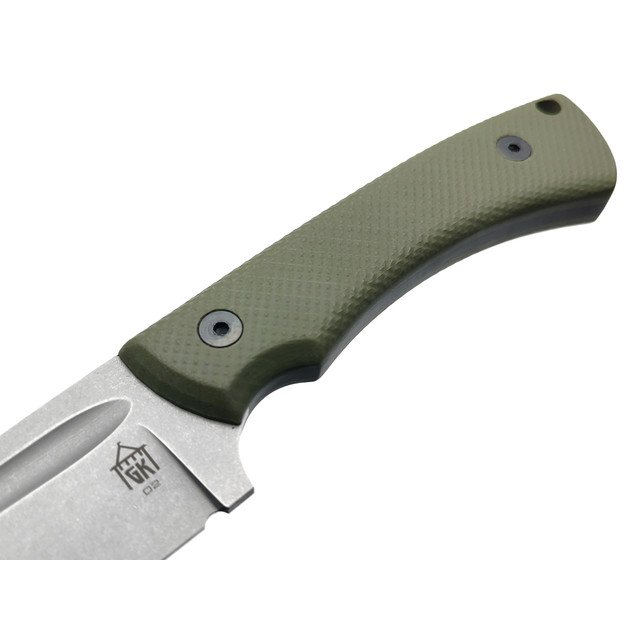 Град Горький нож Райбек 2 сталь D2 стоунвош, рукоять G10 olive & black