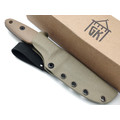 Град Горький нож Байкер сталь D2 стоунвош, рукоять G10 tan & black textured