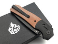 Нож QSP Vault QS157-C2 сталь 14C28N black, рукоять Micarta beige, aluminum black