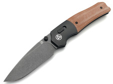 Нож QSP Vault QS157-C2 сталь 14C28N black, рукоять Micarta beige, aluminum black